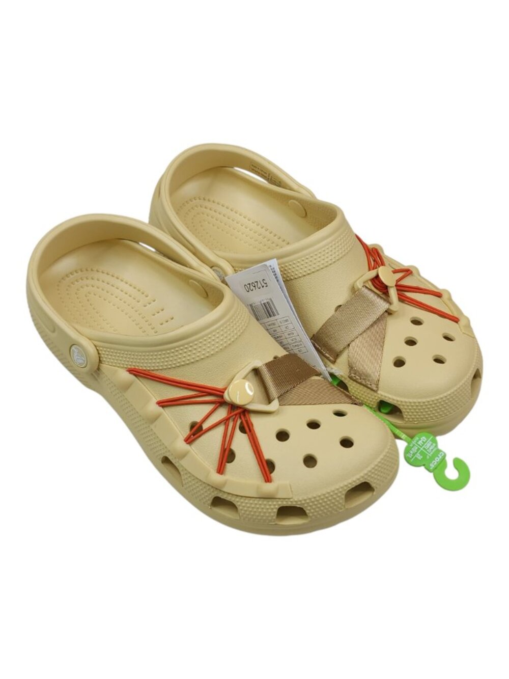 Crocs Classic Lockdown Clog Mens Size 9 Womens 11 Beige With Red Details
